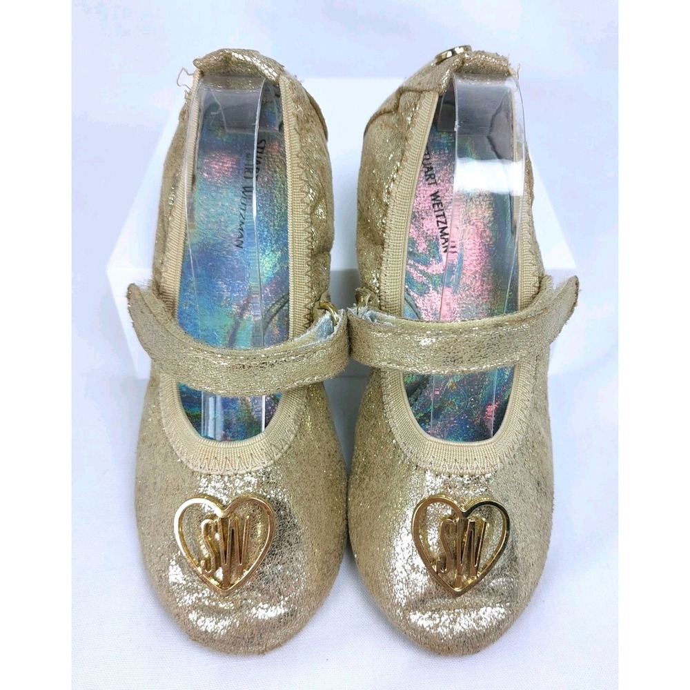 Stuart Weitzman Toddler Rose Ballet Flats Champagne Gold Size 9